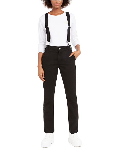 Dickies Straight Leg Suspender Pants Reviews Leggings Pants Juniors Macy S
