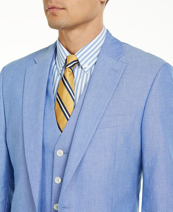 Tommy Hilfiger Men's ModernFit TH Flex Stretch Chambray Suit Jacket
