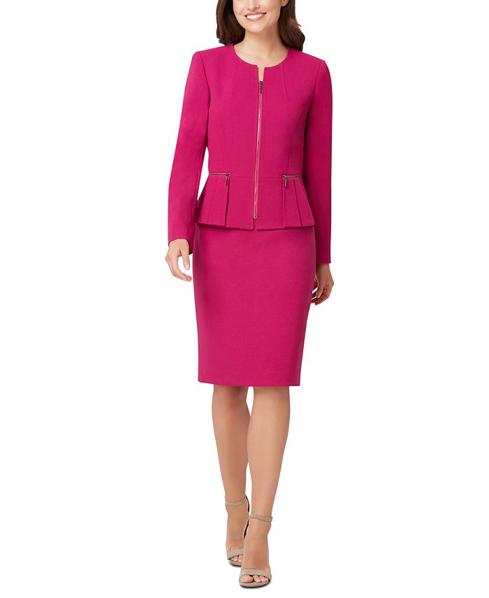 Tahari ASL Peplum-Jacket Skirt Suit - Macy's