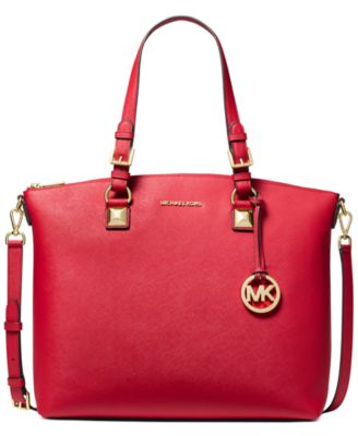 michael kors red and black handbag