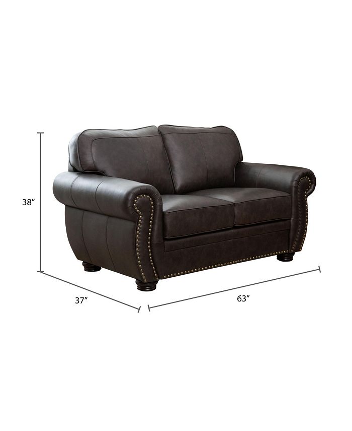 Abbyson Living Ariel Leather Loveseat & Reviews - Furniture - Macy's
