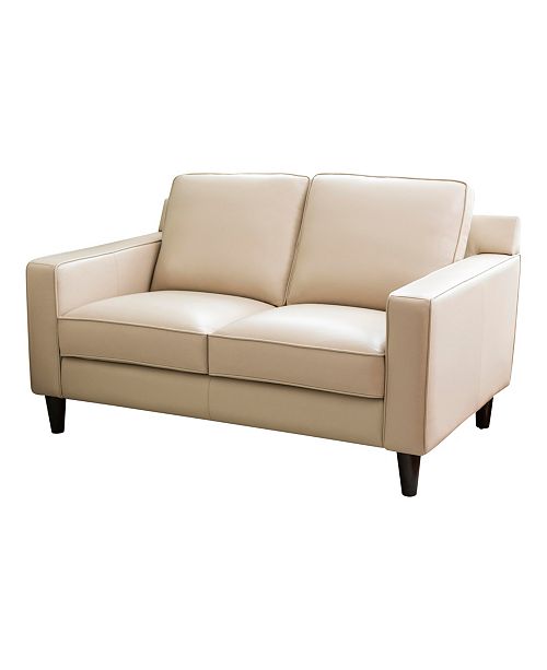 Abbyson Living Jagger Leather Loveseat Reviews Furniture Macy S