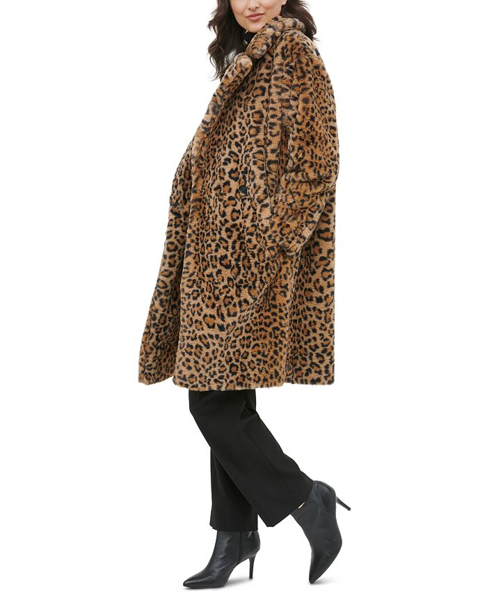 Calvin Klein Leopard Faux-Fur Coat & Reviews - Coats & Jackets - Women ...