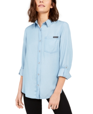 CALVIN KLEIN JEANS EST.1978 TENCEL BUTTON-DOWN SHIRT