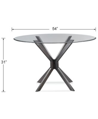 Furniture Deen 54" Glass Top Round Dining Table