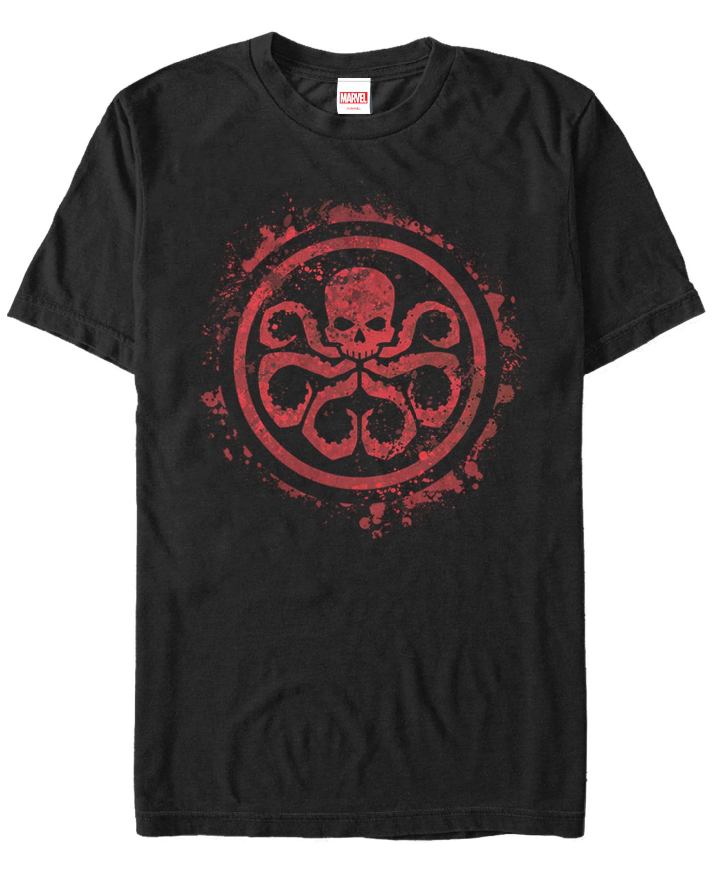 Мужская футболка Fifth Sun Marvel Hydra Red Paint Splatter Chest Logo Short Sleeve, цвет: Чёрный — фото 1