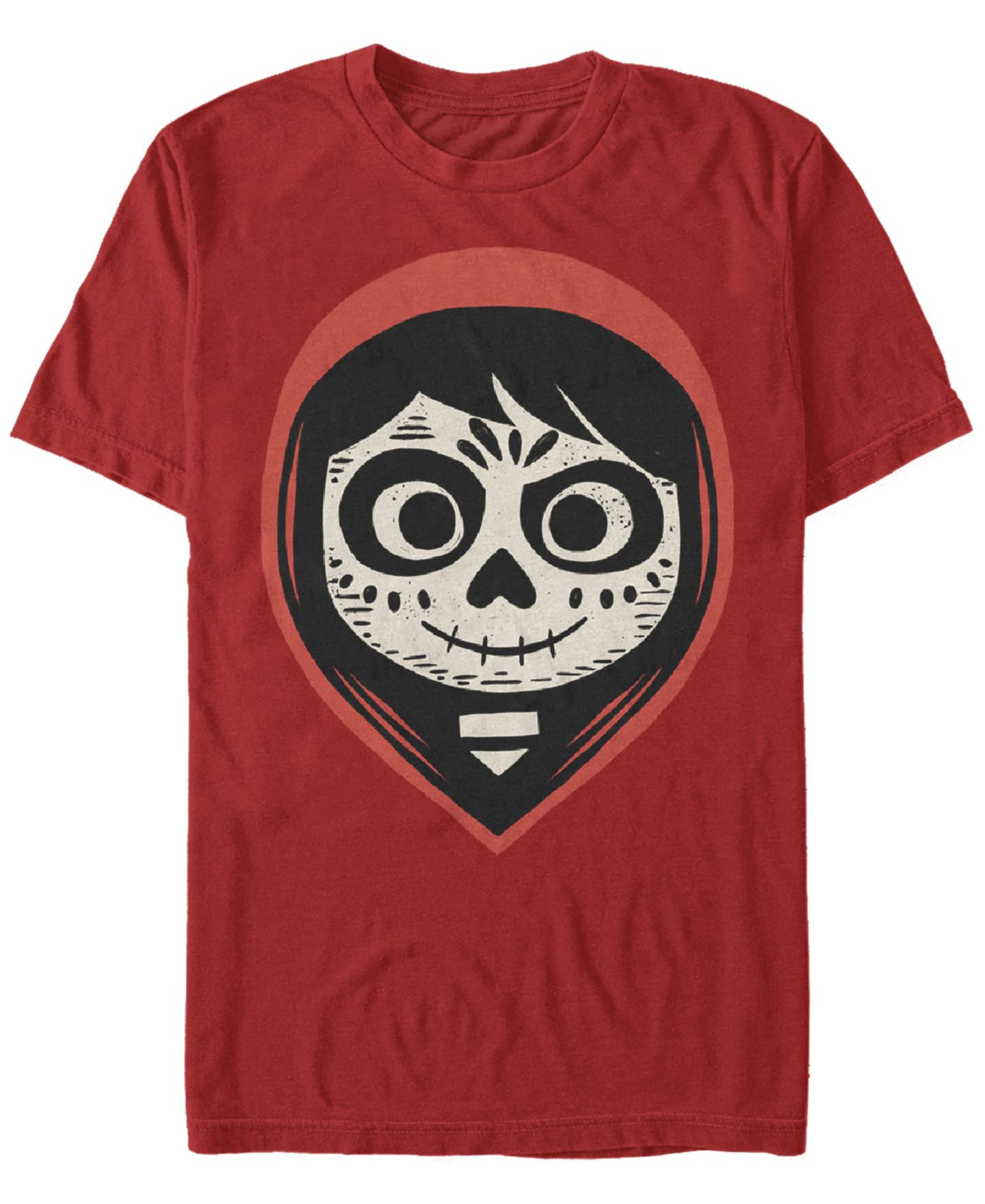 Мужская футболка Fifth Sun Disney Pixar Coco Miguel Sugar Skull Big Face Short Sleeve, цвет: Красный — фото 1