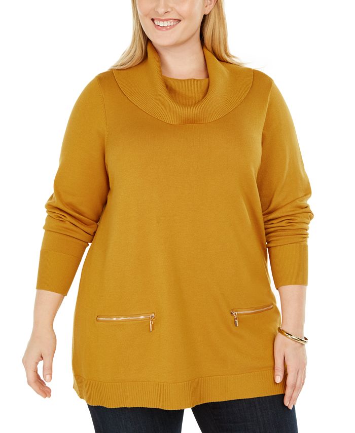 JM Collection Plus Size Cowlneck Sweater, Created for Macy's Macy's