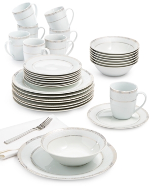 Shop Fitz And Floyd Gold Serif 32-piece Dinnerware Set, Service For 8 In White And Gold