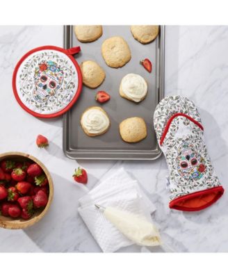 Skull & Vine Oven Mitt & Pot Holder, Set of 2