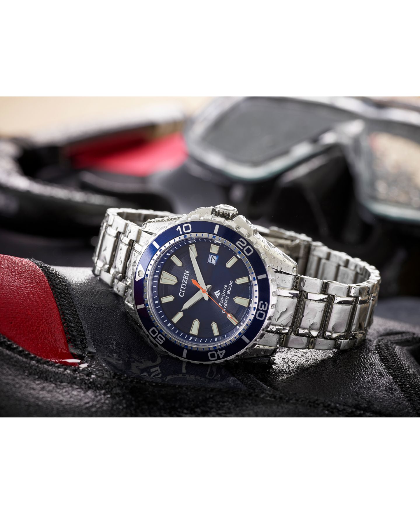 Мужские часы Citizen Eco-Drive Promaster Diver Stainless Steel Bracelet Watch 44mm — фото 8