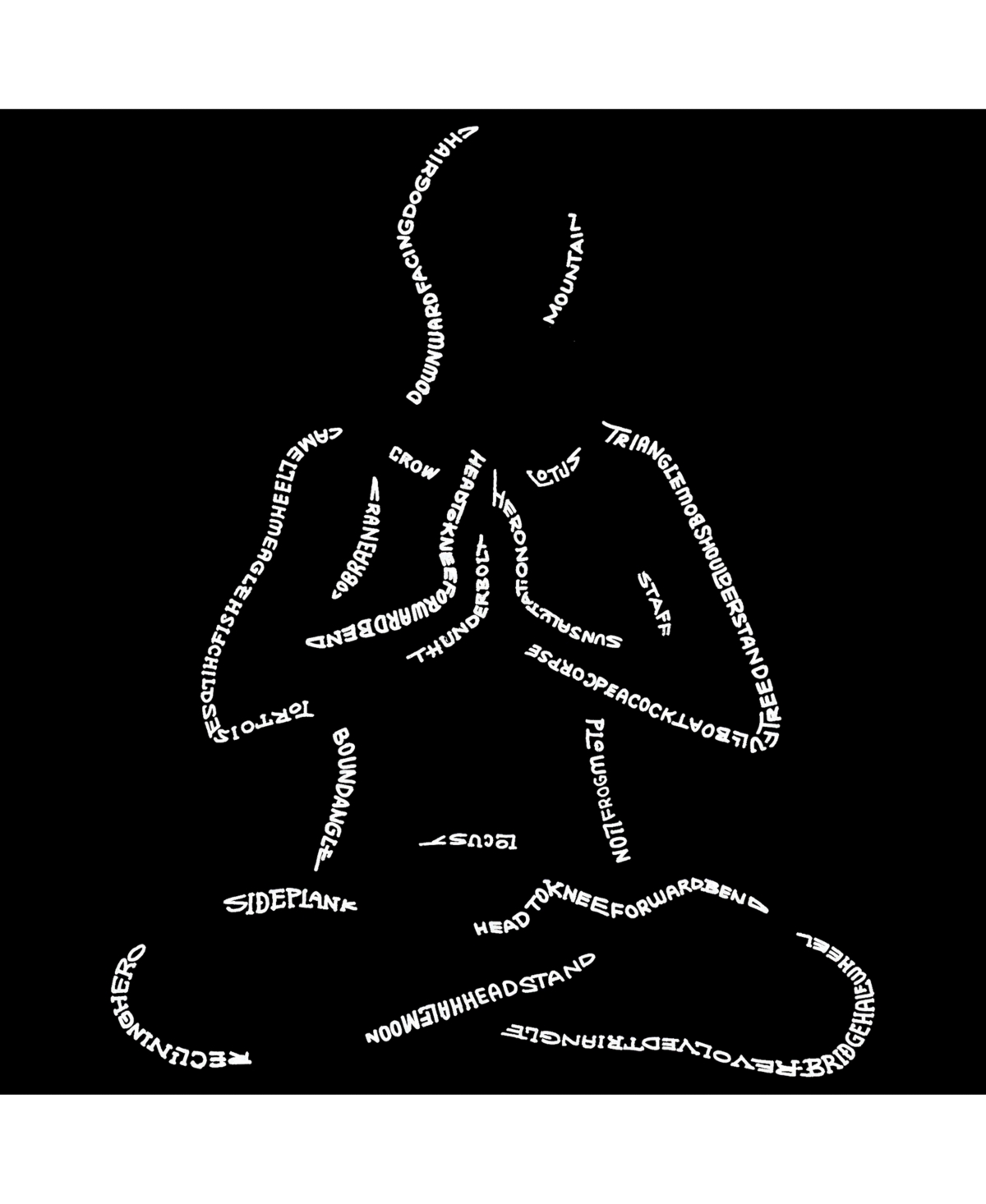 La Pop Art Women's Premium Word Art Flowy Tank Top- Popular Yoga Poses