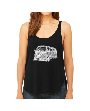 image of La Pop Art Women-s Premium Word Art Flowy Tank Top- The 70-s