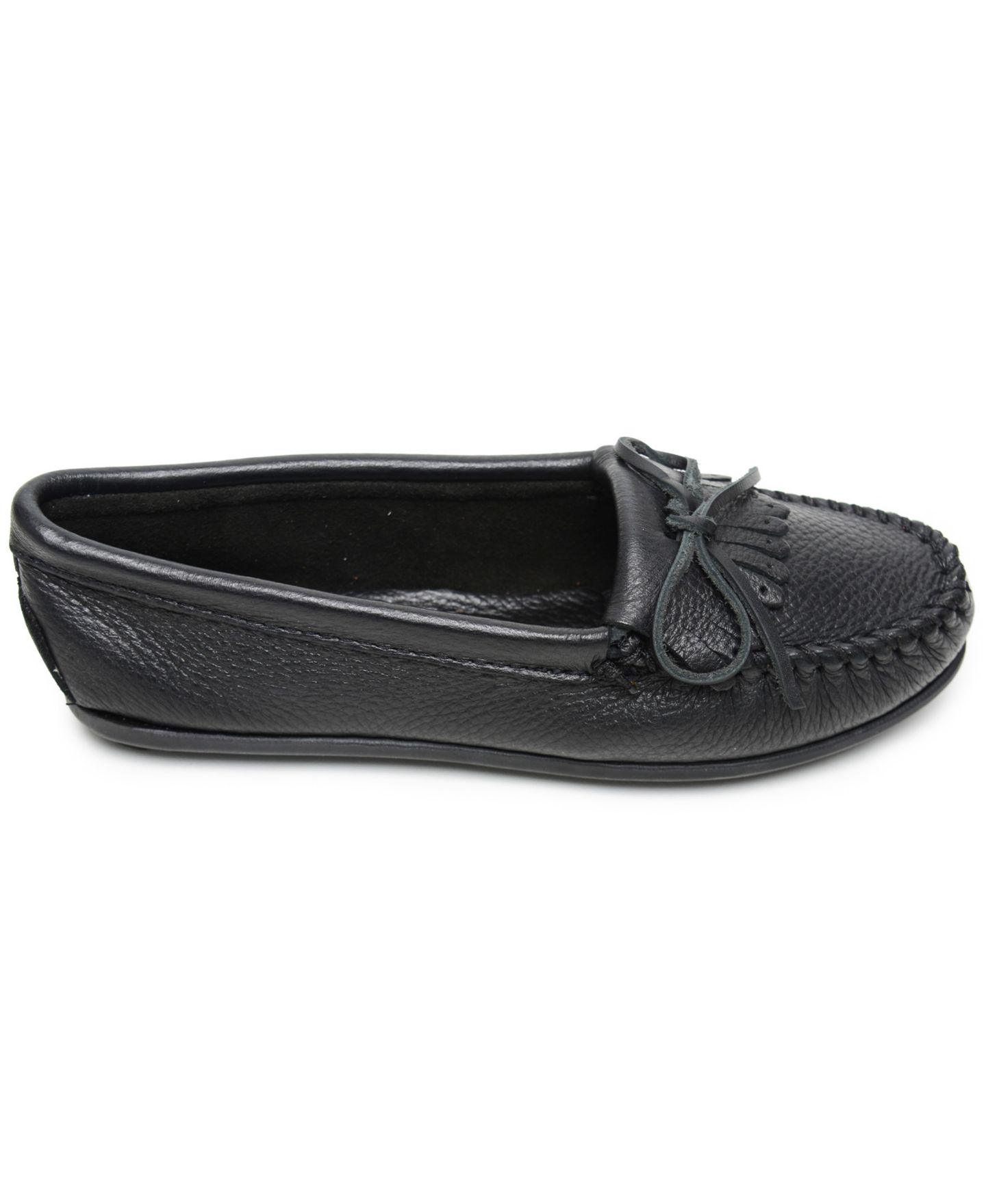 Женские мокасины Minnetonka Kilty из оленьей кожи, цвет: Чёрный — фото 2
