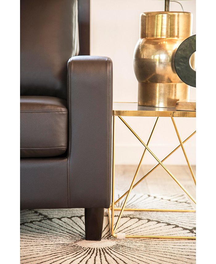 Abbyson Living Houston Tufted Leather Sectional & Ottoman Set Macy's