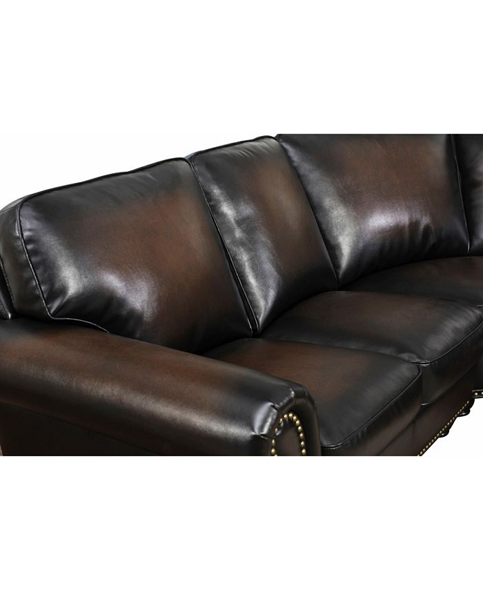 Abbyson Living Denver Leather Sectional Sofa - Macy's