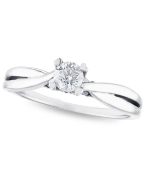 image of Certified Diamond 1/2 ct. t.w. Solitaire Engagement Ring in 14k White Gold
