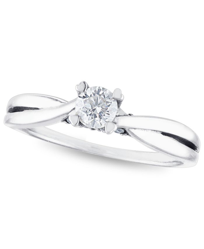 Macy's solitaire diamond shop rings