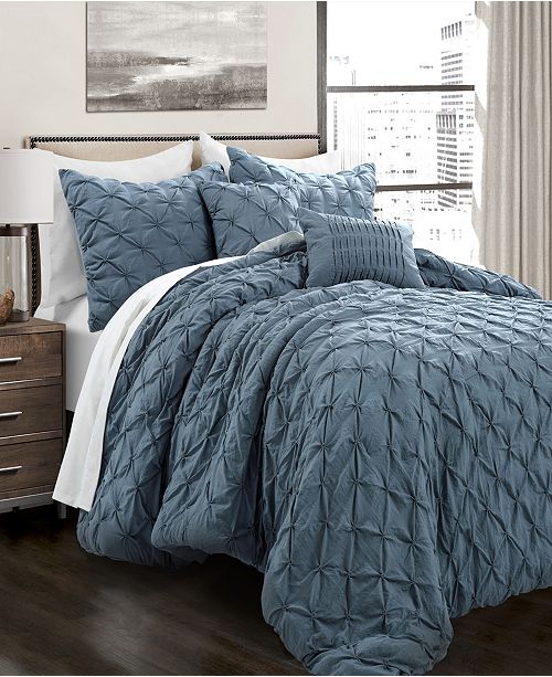 Lush Decor Ravello Pintuck 5 Piece Full Queen Comforter Set