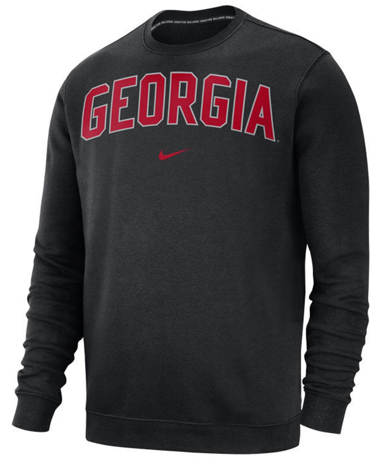 Nike Men's Georgia Bulldogs Club Fleece Crewneck Sweatshirt In Black