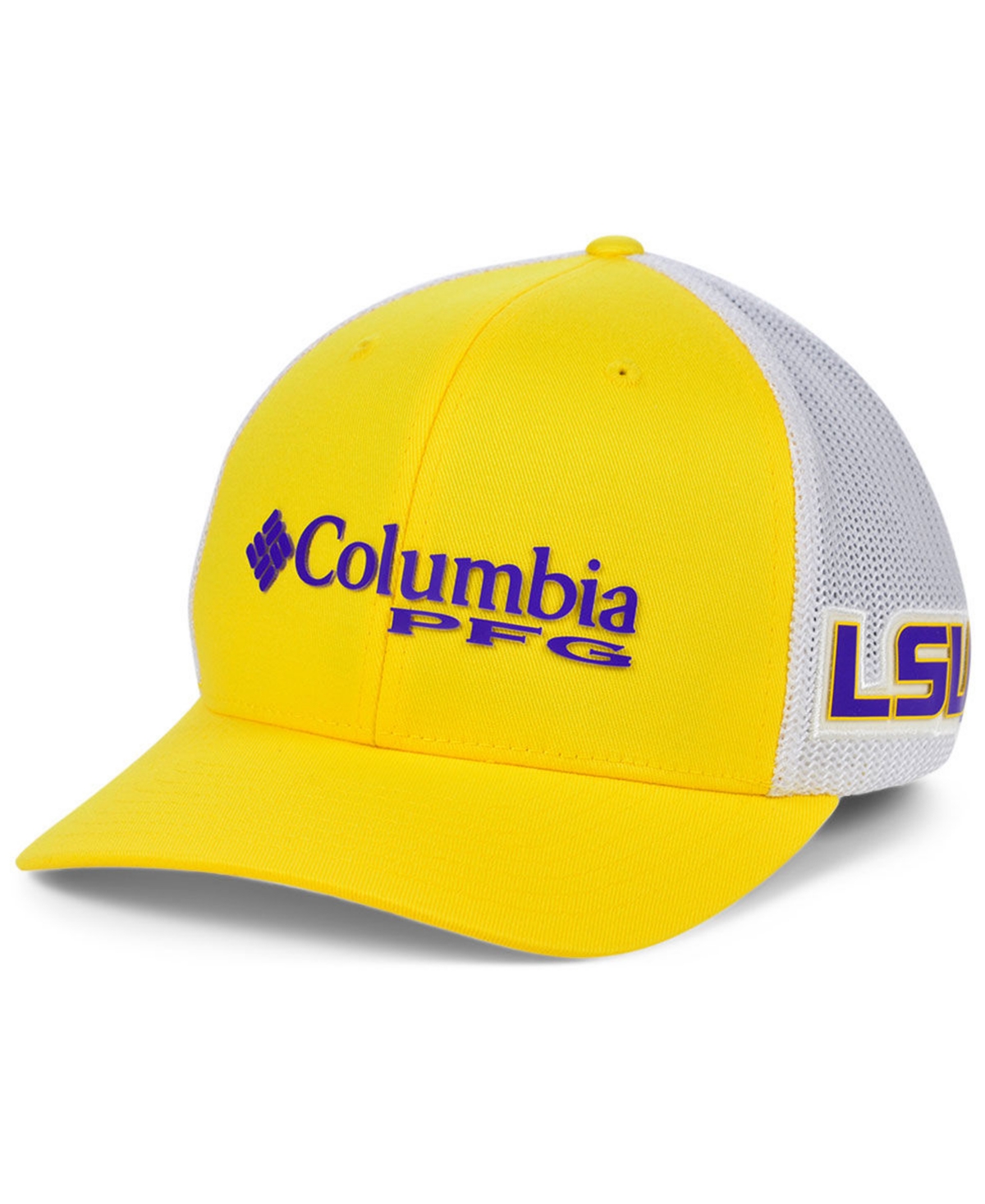 Shop Columbia Lsu Tigers Pfg Stretch Cap In Gold,white