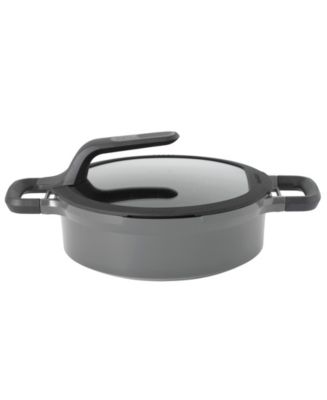 Berghoff Cast Aluminum Sauté Pan – Non-Stick, Detachable Handle, Glass Lid, Induction Compatible