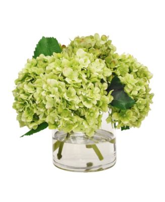 Winward Silks Permanent Botanicals Hydrangea in Cylinder Vase - Macy's