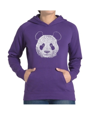 image of La Pop Art Women-s Word Art Hooded Sweatshirt -Panda