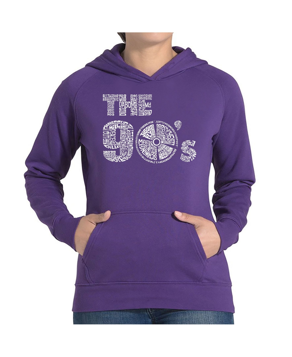 La Pop Art Women's Word Art Hooded Sweatshirt -90S