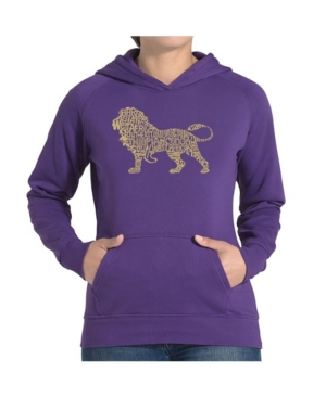 image of La Pop Art Women-s Word Art Hooded Sweatshirt -Lion