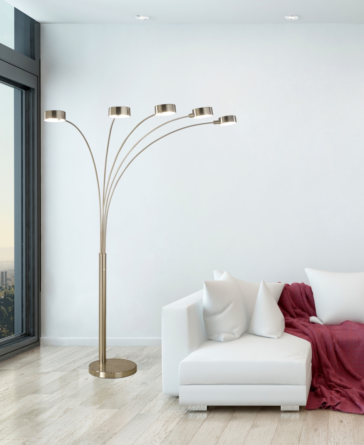 Artiva Usa 'Micah' Modern Arched Five Light 88" Floor Lamp