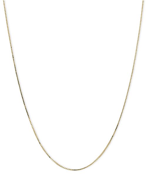 Macy's 14k Gold Necklace, 18" Plain Box Chain (1/2mm) & Reviews