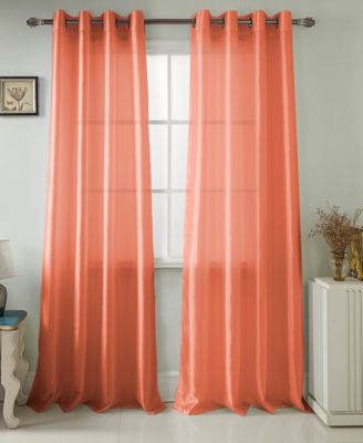 Nancy Faux Silk Grommet Curtain Panel 54" x 84" Neon Yellow