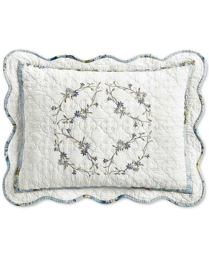 Martha Stewart Collection Quilted Embroidered Floral King Sham, Created