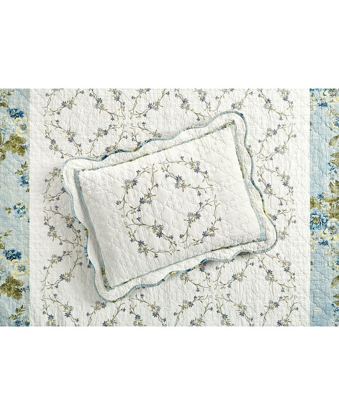 Martha Stewart Collection Quilted Embroidered Floral King Sham, Created