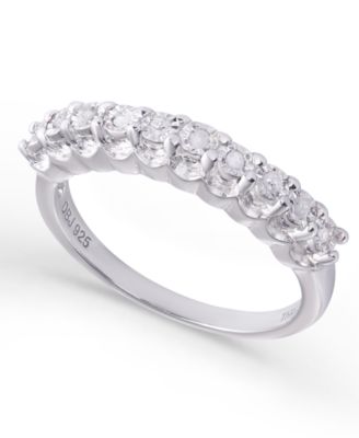Macy's - Diamond (1/10 ct. t.w.) Miracle Plate Band Ring in Sterling Silver