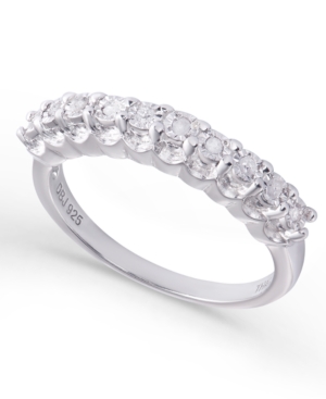 image of Diamond 1/10 ct. t.w. Miracle Plate Band Ring in Sterling Silver