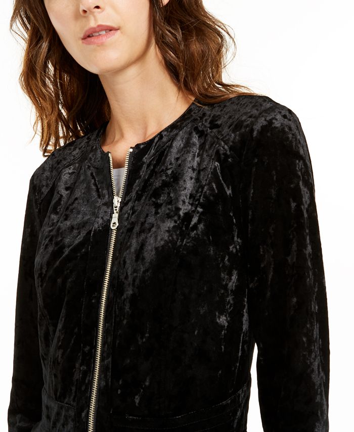 Velvet peplum jacket clearance