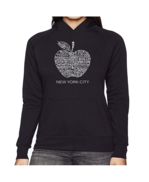image of La Pop Art Women-s Word Art Hooded Sweatshirt -Neighborhoods In Nyc