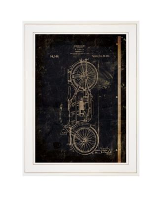 Motor Bike Patent I by Cloverfield Co, Ready to hang Framed Print, White Frame, 15" x 19"