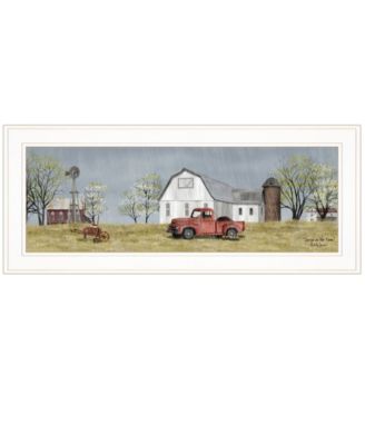 Spring On The Farm by Billy Jacobs, Ready to hang Framed Print, White Frame, 27" x 11"