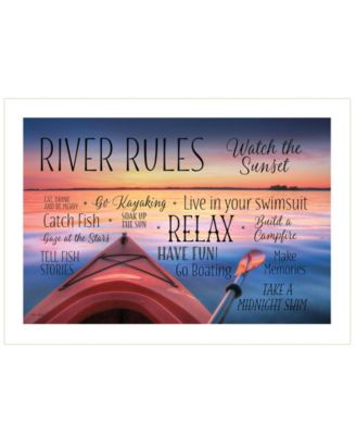 River Rules by Lori Deiter, Ready to hang Framed Print, White Frame, 20" x 14"
