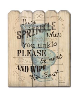 If You Sprinkle by Debbie DeWitt, Printed Wall Art on a Wood Picket Fence, 16" x 20"
