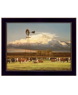 Summer Pastures by Bonnie Mohr, Ready to hang Framed Print, Black Frame, 18" x 14"