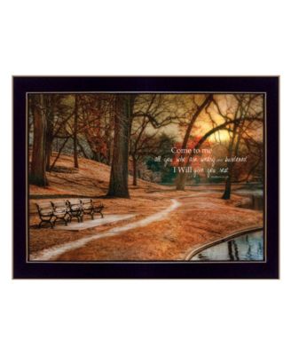 I Will Give You Rest by by Robin-Lee Vieira, Ready to hang Framed Print, Black Frame, 18" x 14"