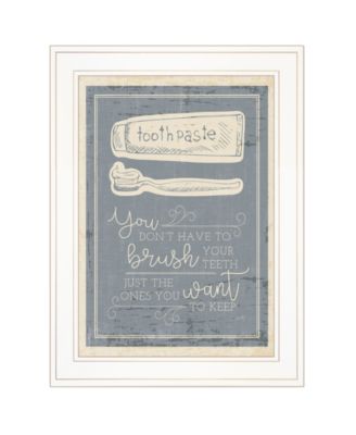 Brush Teeth by Misty Michelle, Ready to hang Framed Print, White Frame, 15" x 21"