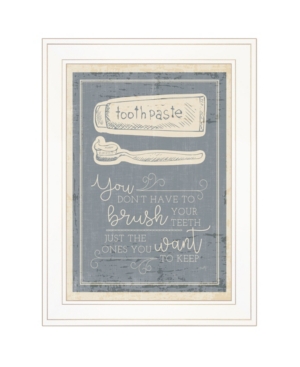 Trendy Decor 4u Brush Teeth By Misty Michelle, Ready To Hang Framed Print, White Frame, 15" X 21" In Multi