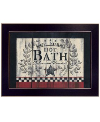 Hot Bath by Linda Spivey, Ready to hang Framed Print, Black Frame, 14" x 10"