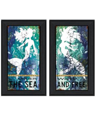 Under The Sea 2-Piece Vignette by Cindy Jacobs, Black Frame, 11" x 19"