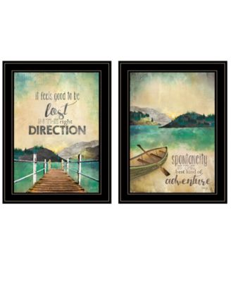 Right Direction / Adventure 2-Piece Vignette by Marla Rae, Black Frame, 15" x 19"